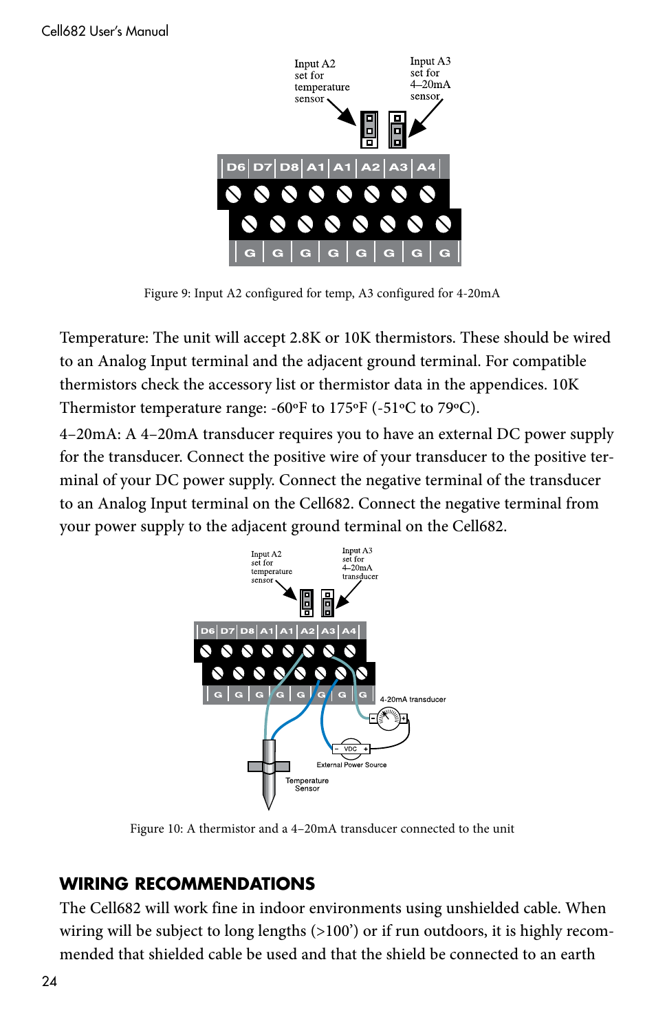 Wiring recommendations | Sensaphone CELL682 User Manual | Page 26 / 88