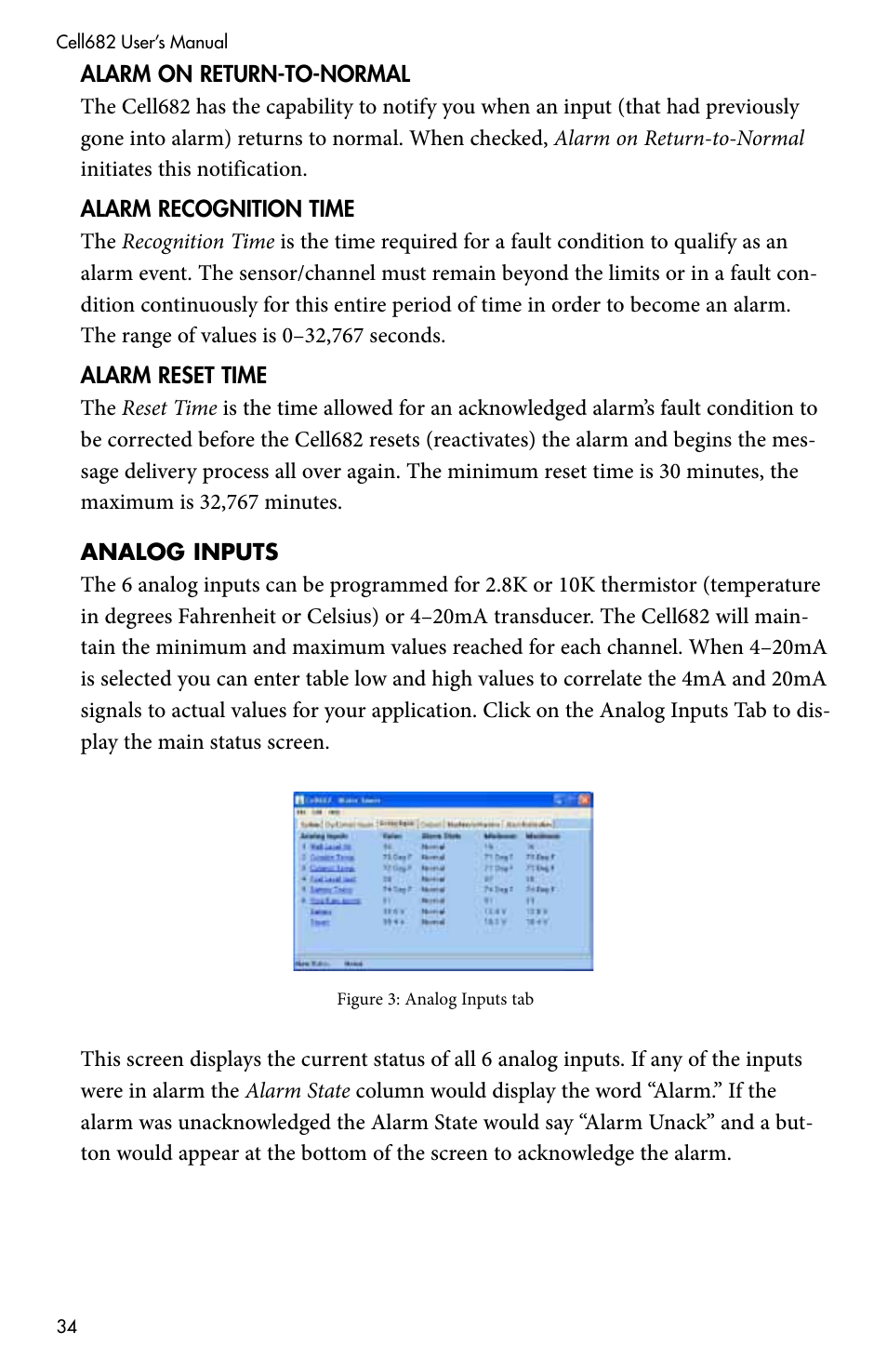 Analog inputs | Sensaphone CELL682 User Manual | Page 36 / 88