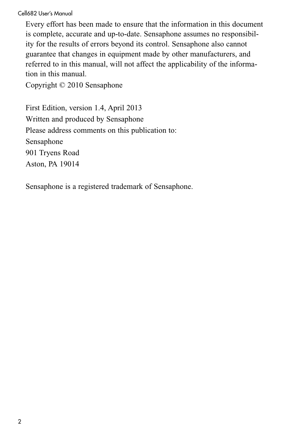 Sensaphone CELL682 User Manual | Page 4 / 88