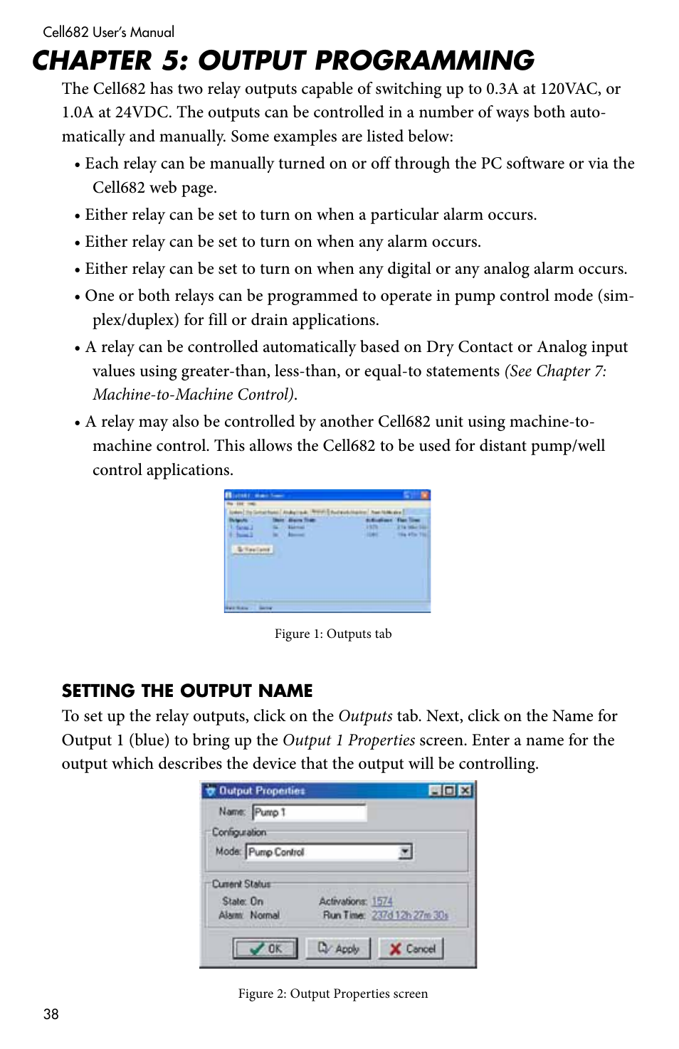 Chapter 5: output programming, Setting the output name | Sensaphone CELL682 User Manual | Page 40 / 88