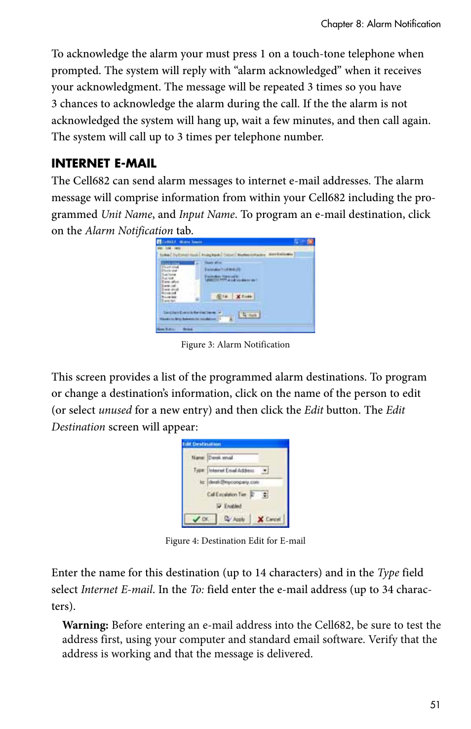 Internet e-mail | Sensaphone CELL682 User Manual | Page 53 / 88