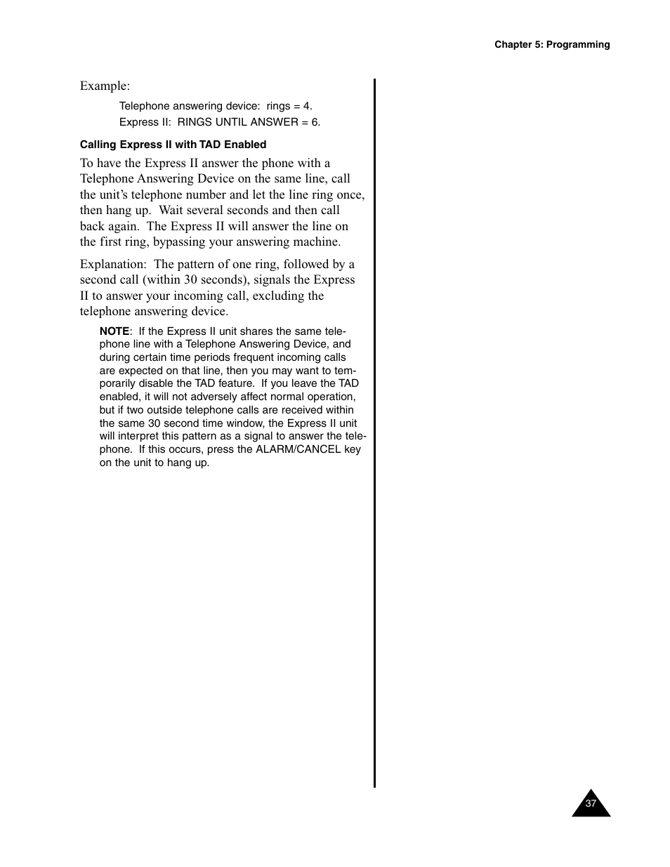 Calling express ii with tad enabled | Sensaphone Express II User Manual | Page 39 / 94