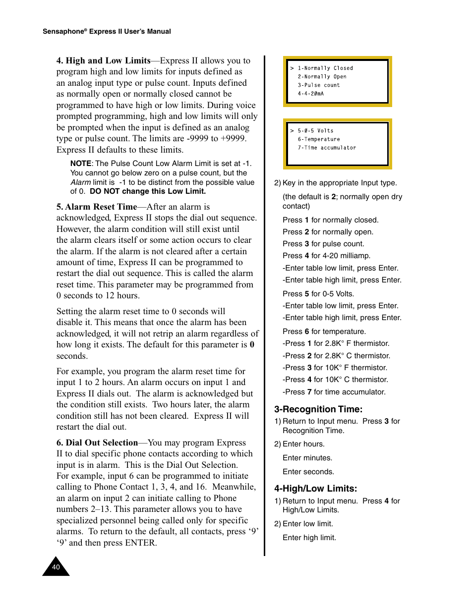 Sensaphone Express II User Manual | Page 42 / 94
