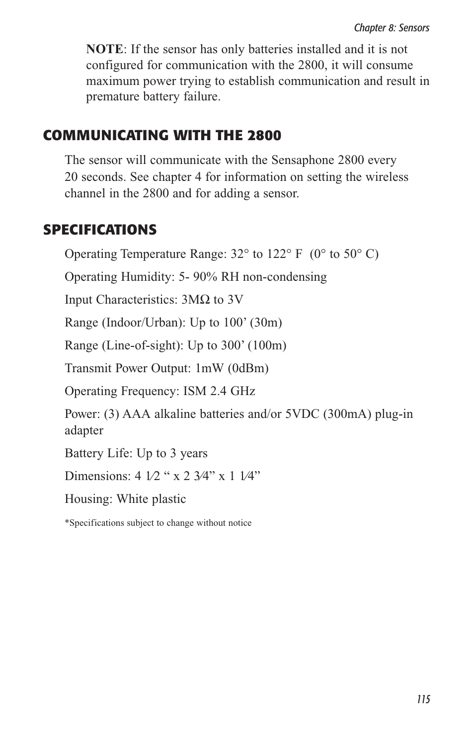 Sensaphone 2800 User Manual | Page 117 / 186