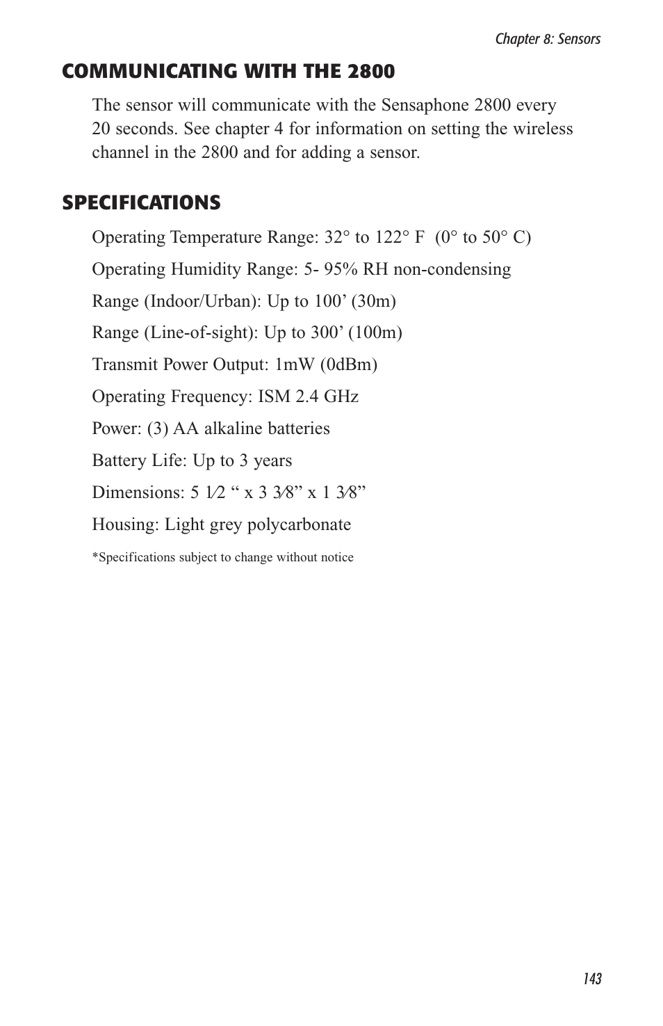 Sensaphone 2800 User Manual | Page 145 / 186