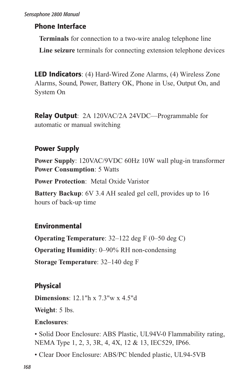 Sensaphone 2800 User Manual | Page 170 / 186