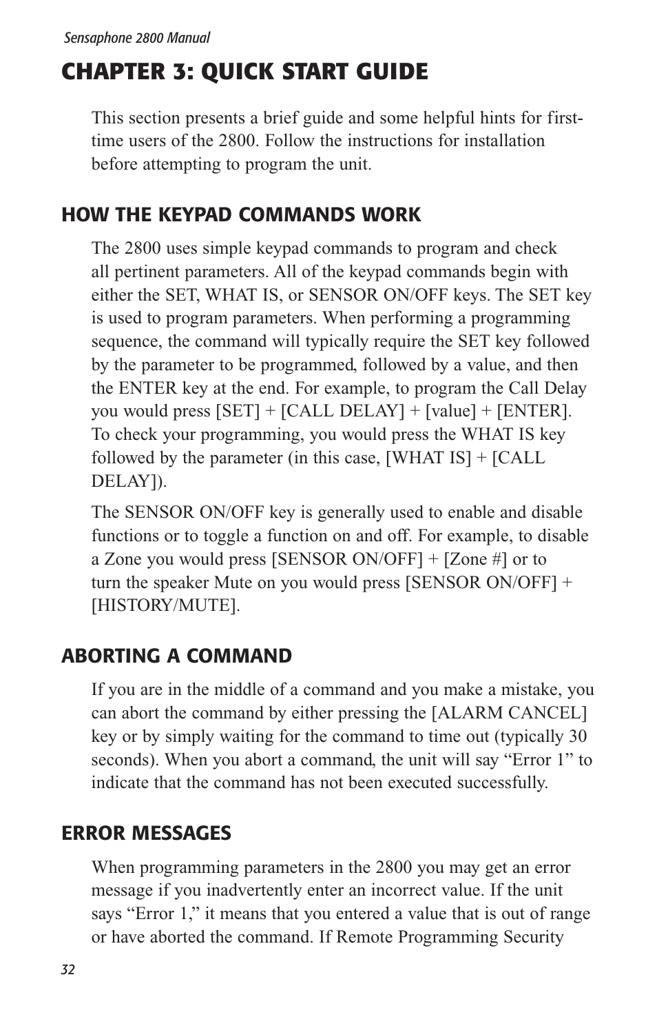 Chapter 3: quick start guide | Sensaphone 2800 User Manual | Page 34 / 186