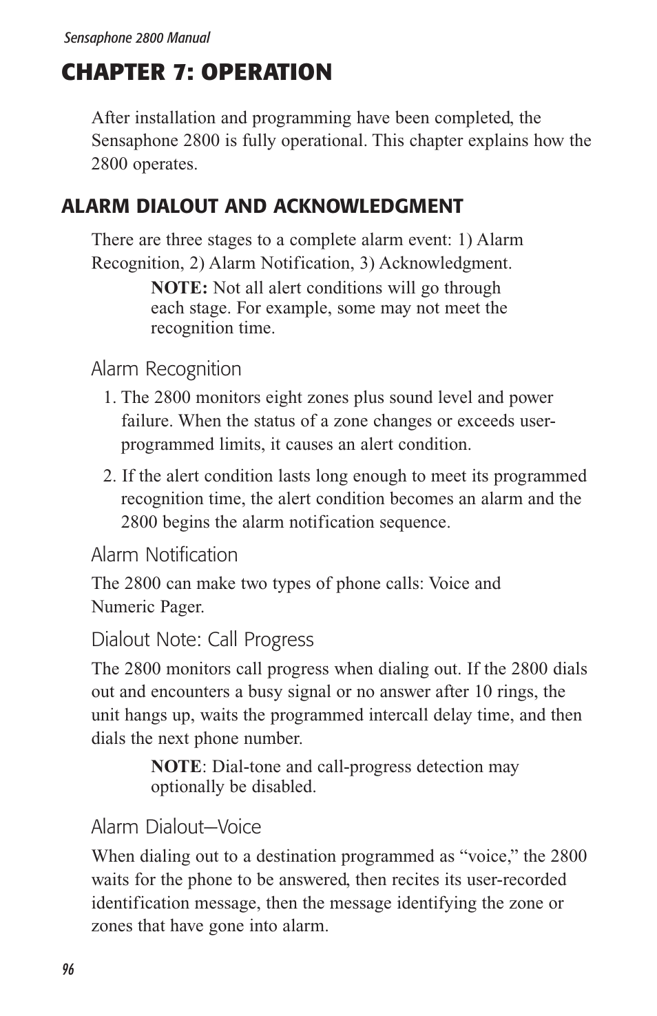 Chapter 7: operation | Sensaphone 2800 User Manual | Page 98 / 186