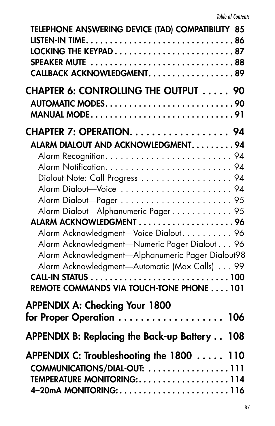 Chapter 6: controlling the output, Chapter 7: operation | Sensaphone 1800 User Manual | Page 17 / 133