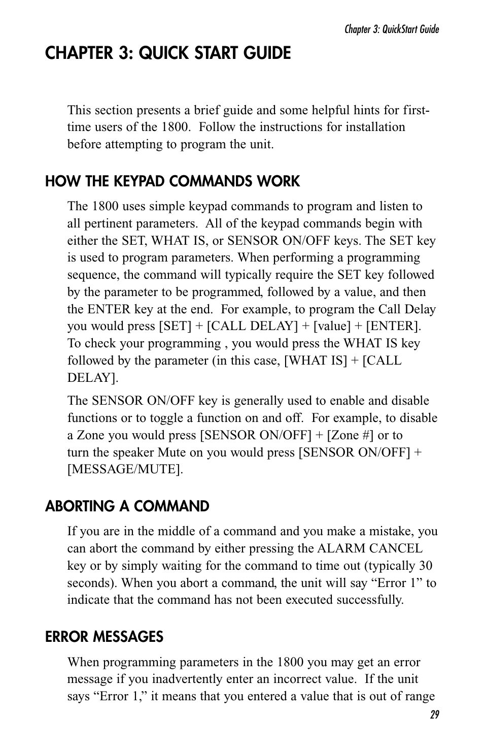 Chapter 3: quick start guide | Sensaphone 1800 User Manual | Page 31 / 133