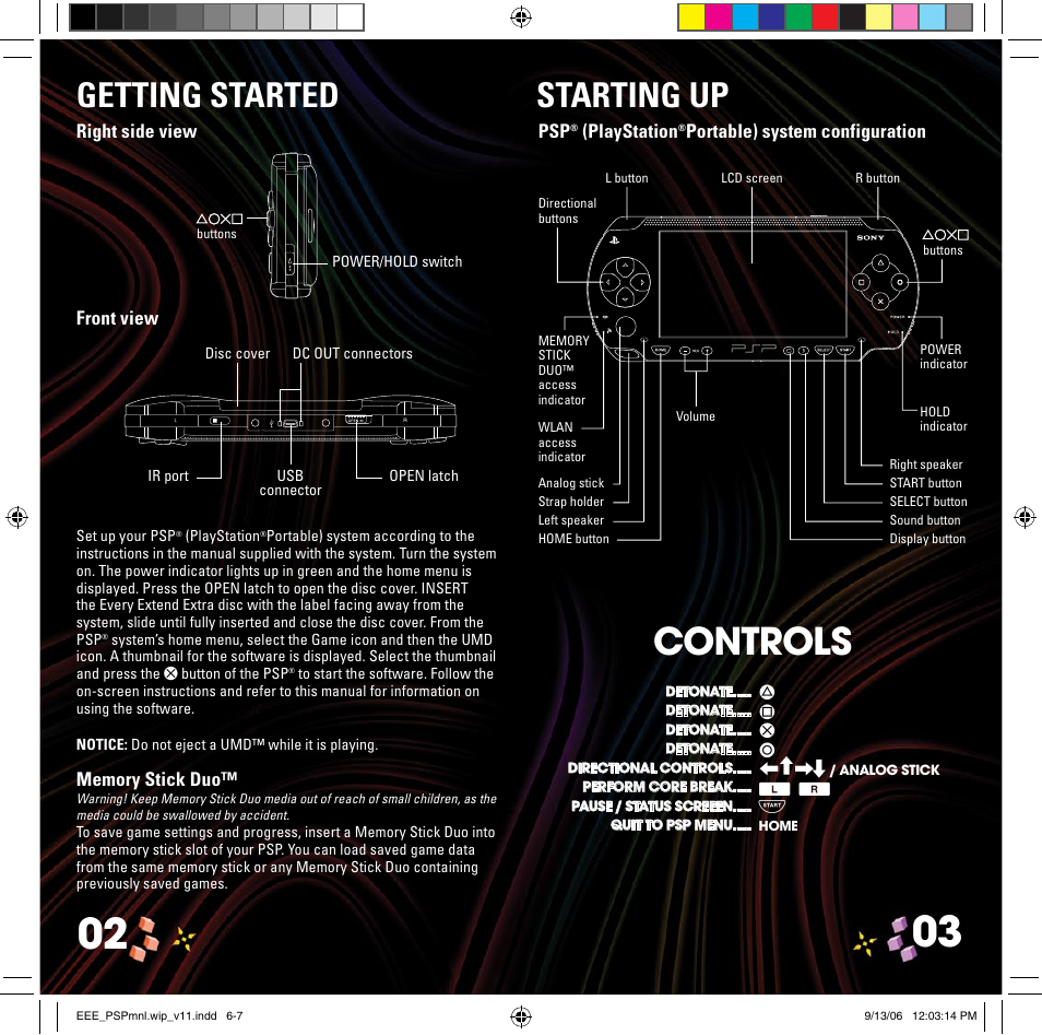 Controls, Getting started starting up | Disney Interactive Studios ULUS 10147 User Manual | Page 3 / 7