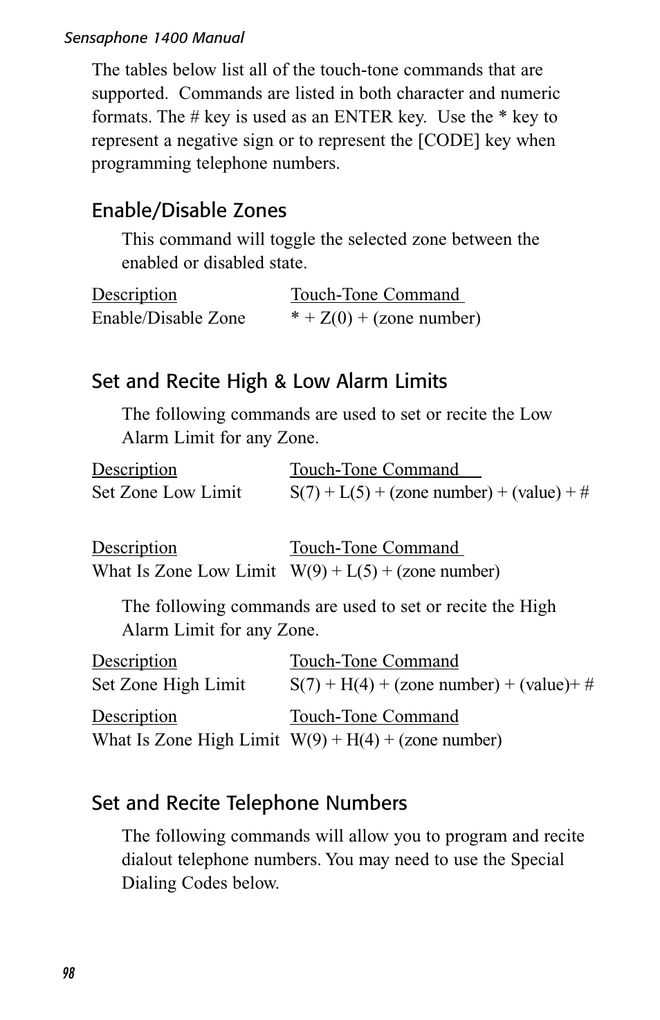 Sensaphone 1400 User Manual | Page 100 / 130