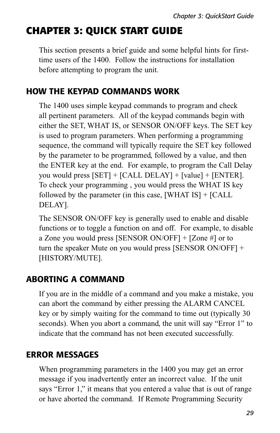 Chapter 3: quick start guide | Sensaphone 1400 User Manual | Page 31 / 130