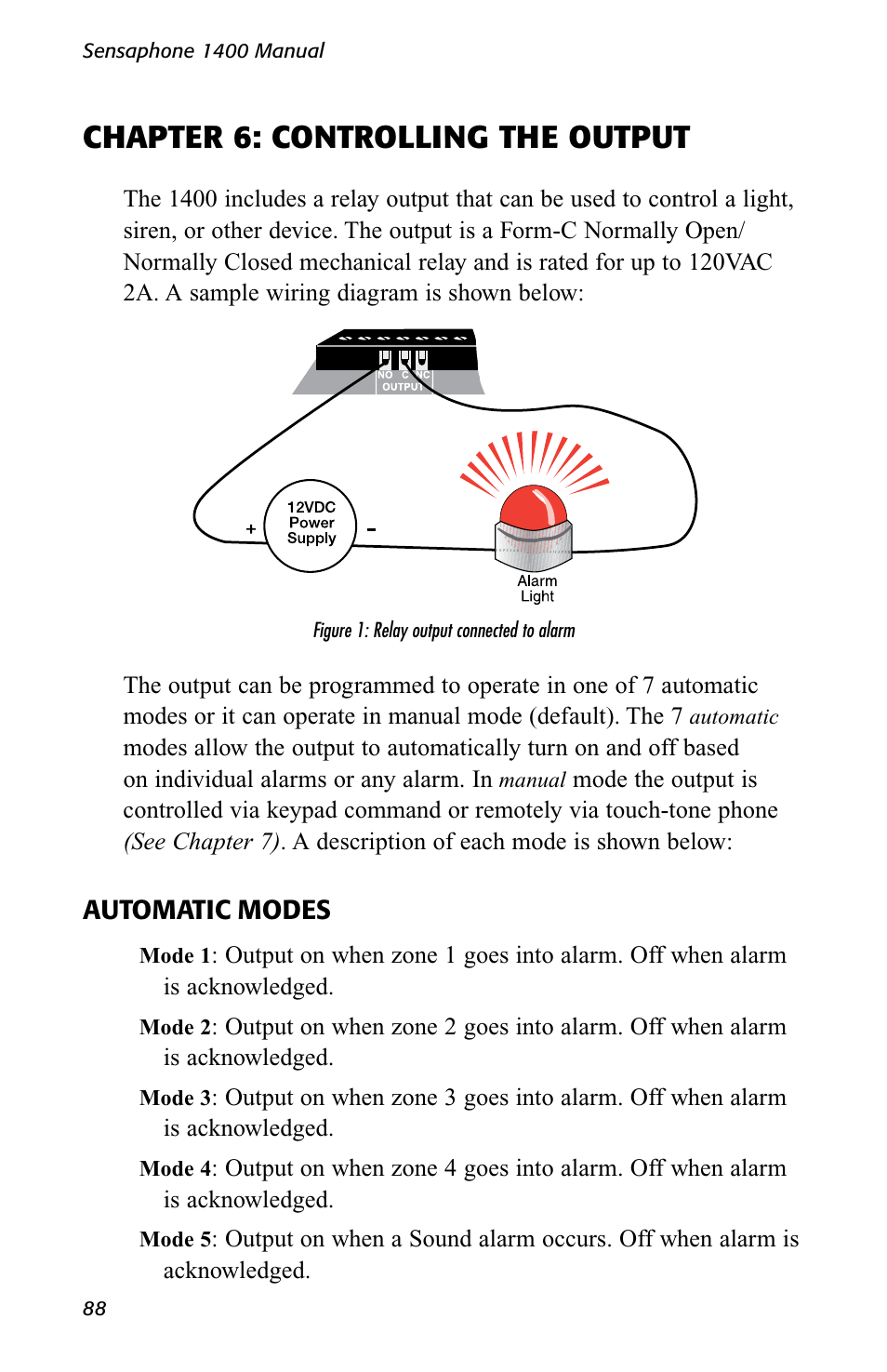 Chapter 6: controlling the output | Sensaphone 1400 User Manual | Page 90 / 130