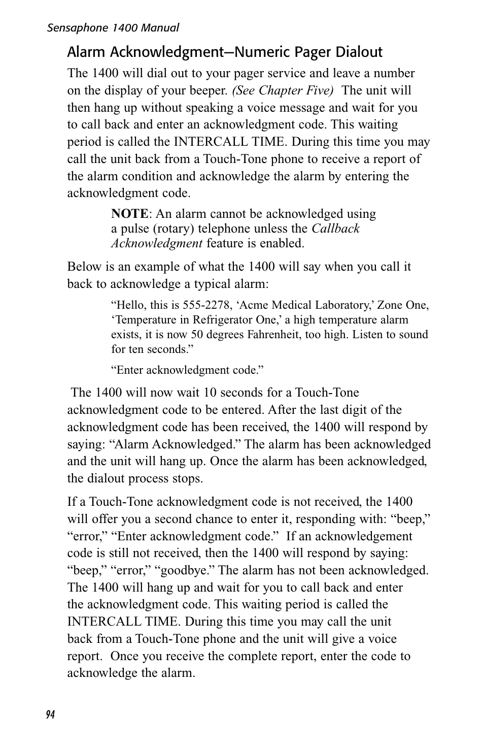 Sensaphone 1400 User Manual | Page 96 / 130