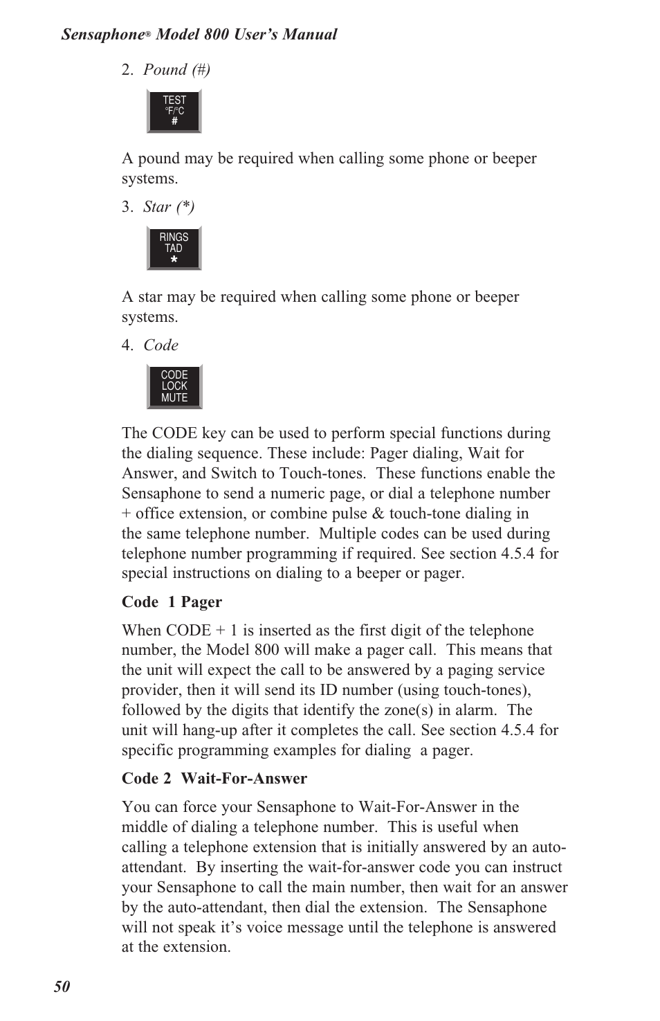 Sensaphone 800 User Manual | Page 52 / 136