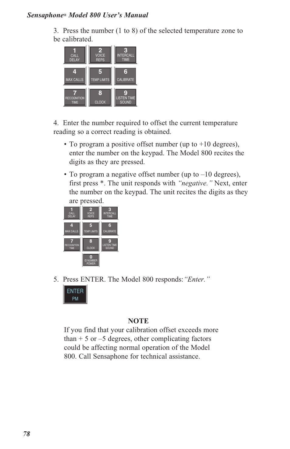 Sensaphone, Press enter. the model 800 responds: “enter, Enter | Sensaphone 800 User Manual | Page 80 / 136