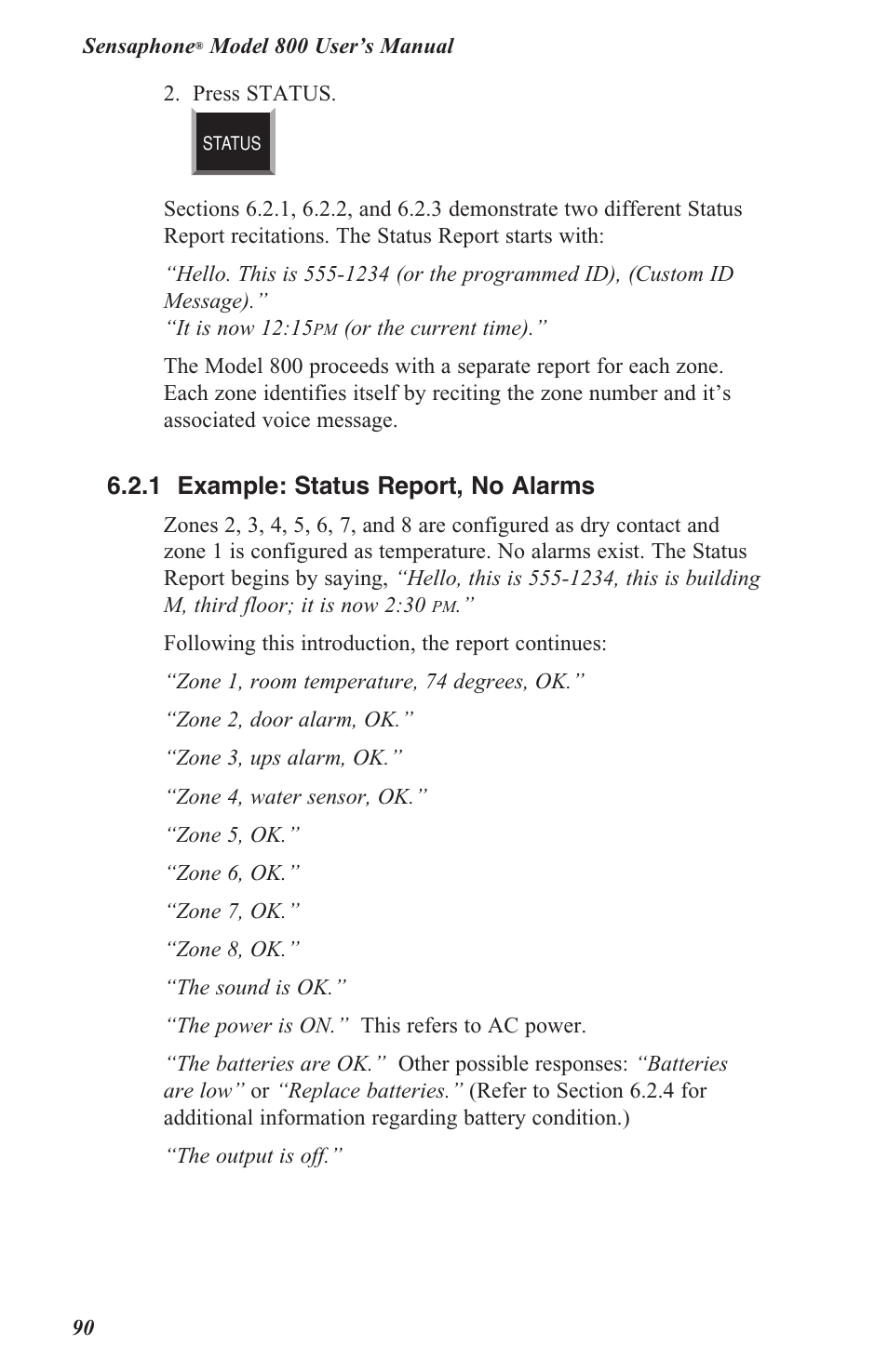 Sensaphone 800 User Manual | Page 92 / 136