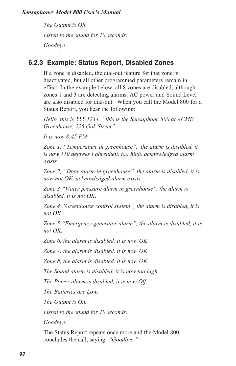 Sensaphone 800 User Manual | Page 94 / 136