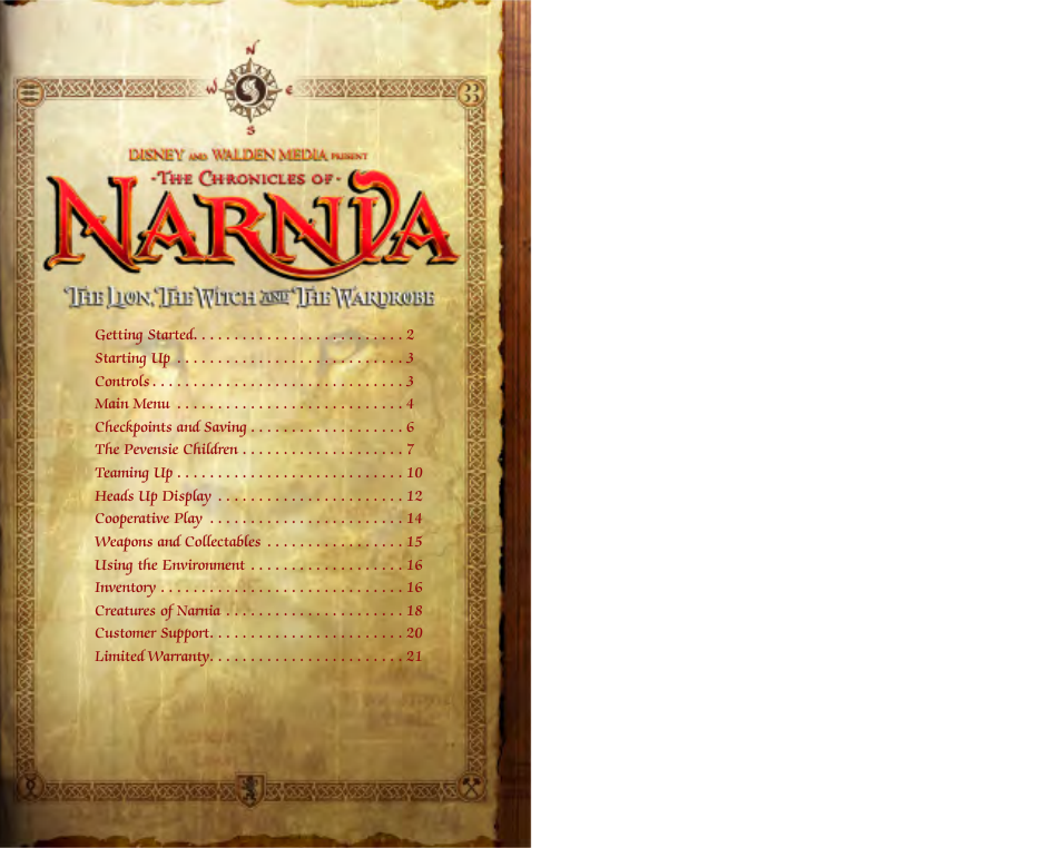 Disney Interactive Studios The Chronicles of Narnia: The Lion User Manual | 11 pages