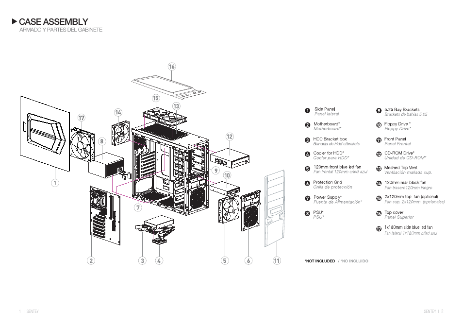 Case assembly | Sentey Ghost User Manual | Page 2 / 4
