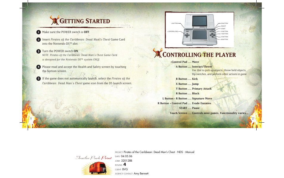 Etting, Tarted, Ontrolling the player | Disney Interactive Studios Nintendo DS NTR-AC2E-USA User Manual | Page 4 / 11