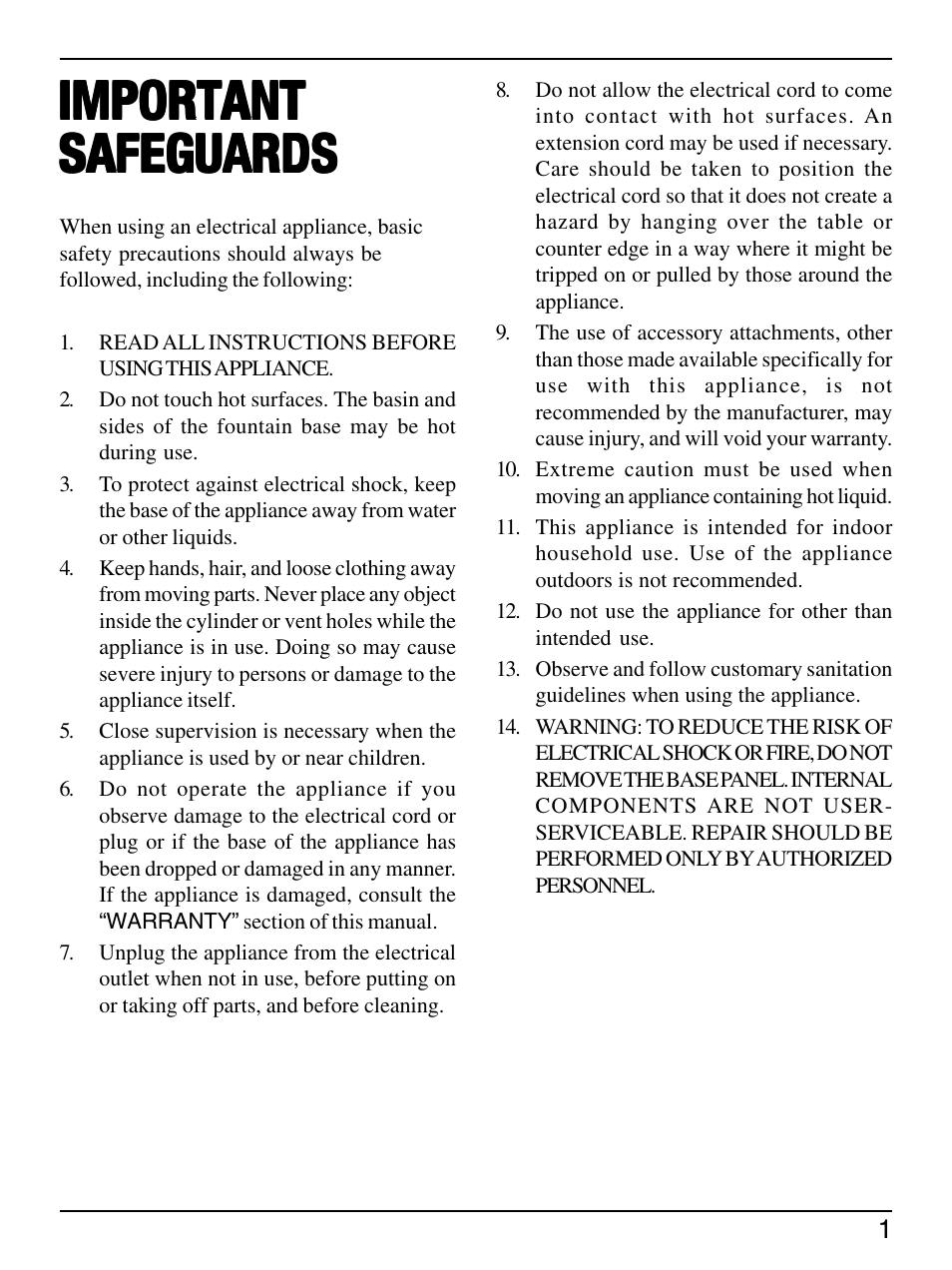 Important | Sephra Home Chocolate & Fondue Fountains User Manual | Page 3 / 22