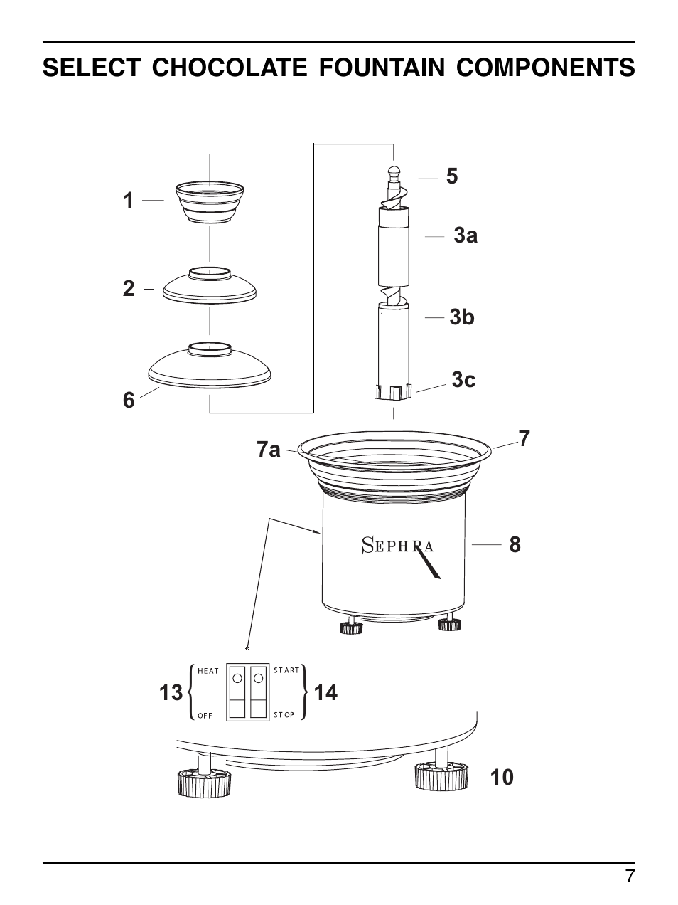 Sephra Home Chocolate & Fondue Fountains User Manual | Page 9 / 22