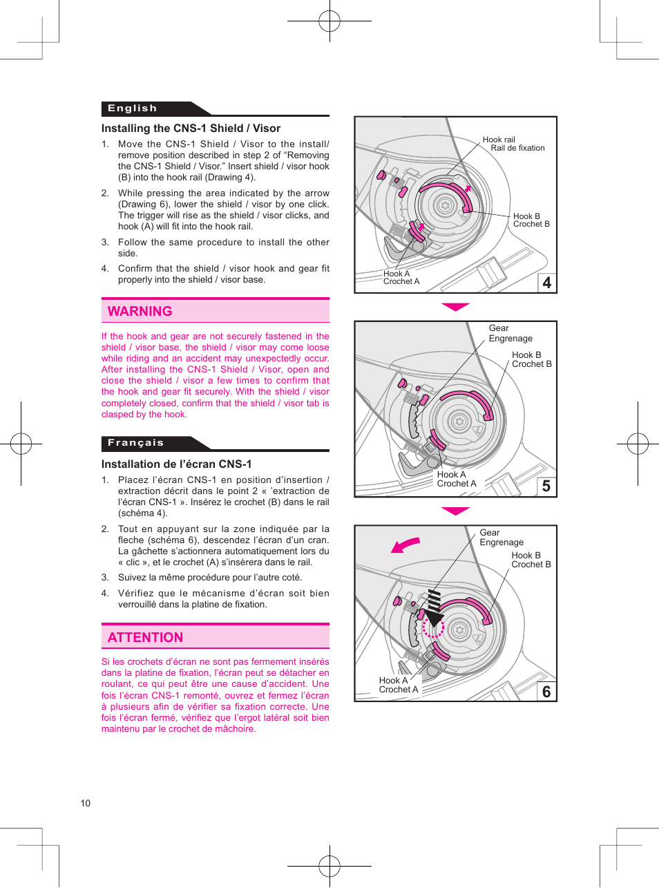 Warning attention | SHOEI Neotec User Manual | Page 11 / 90
