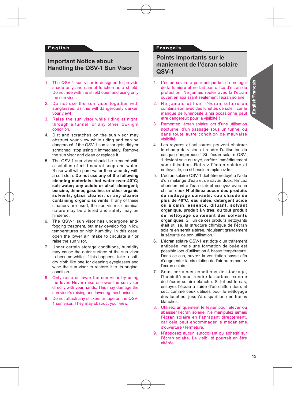 SHOEI Neotec User Manual | Page 14 / 90