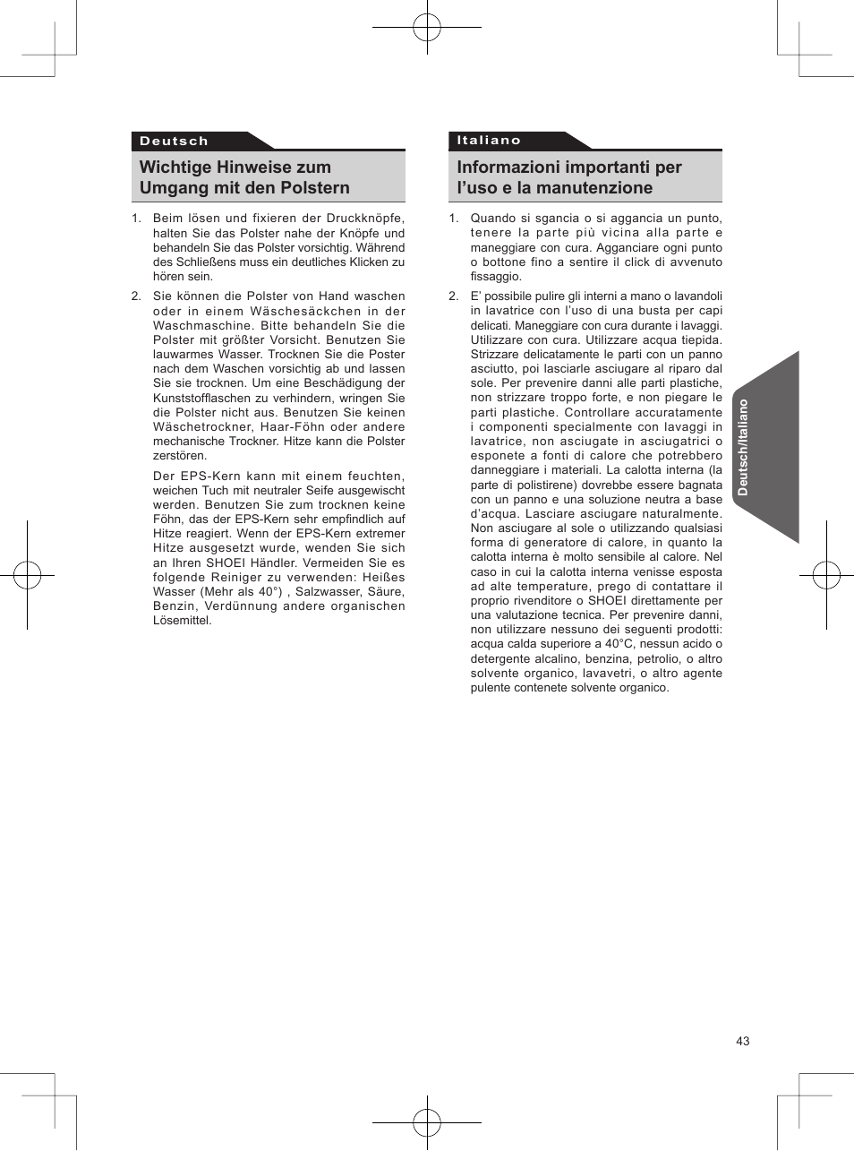 SHOEI Neotec User Manual | Page 44 / 90