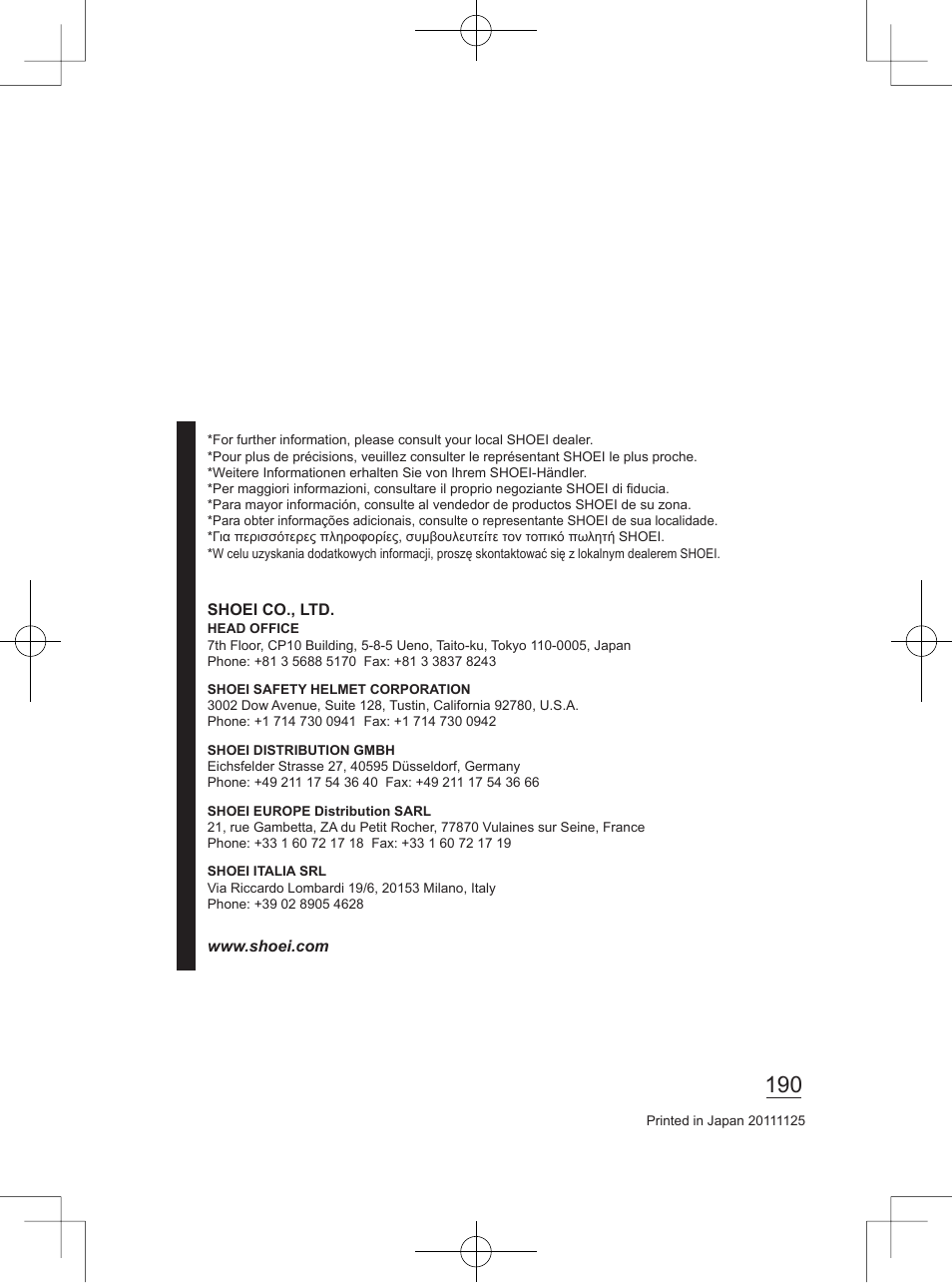 SHOEI Neotec User Manual | Page 90 / 90