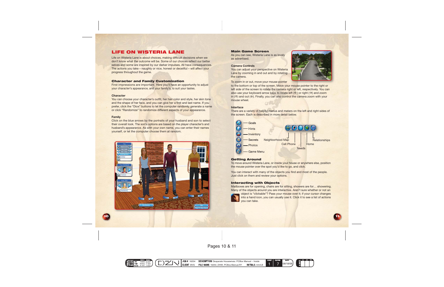 Pages 10 & 11, Life on wisteria lane | Disney Interactive Studios Desperate Housewives: The Game User Manual | Page 7 / 17