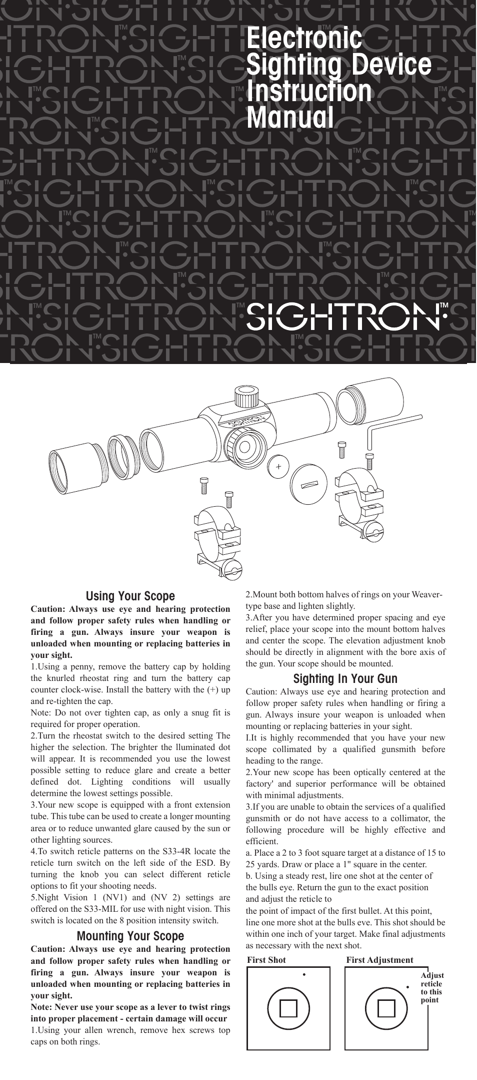 Sightron S30-5 User Manual | 2 pages