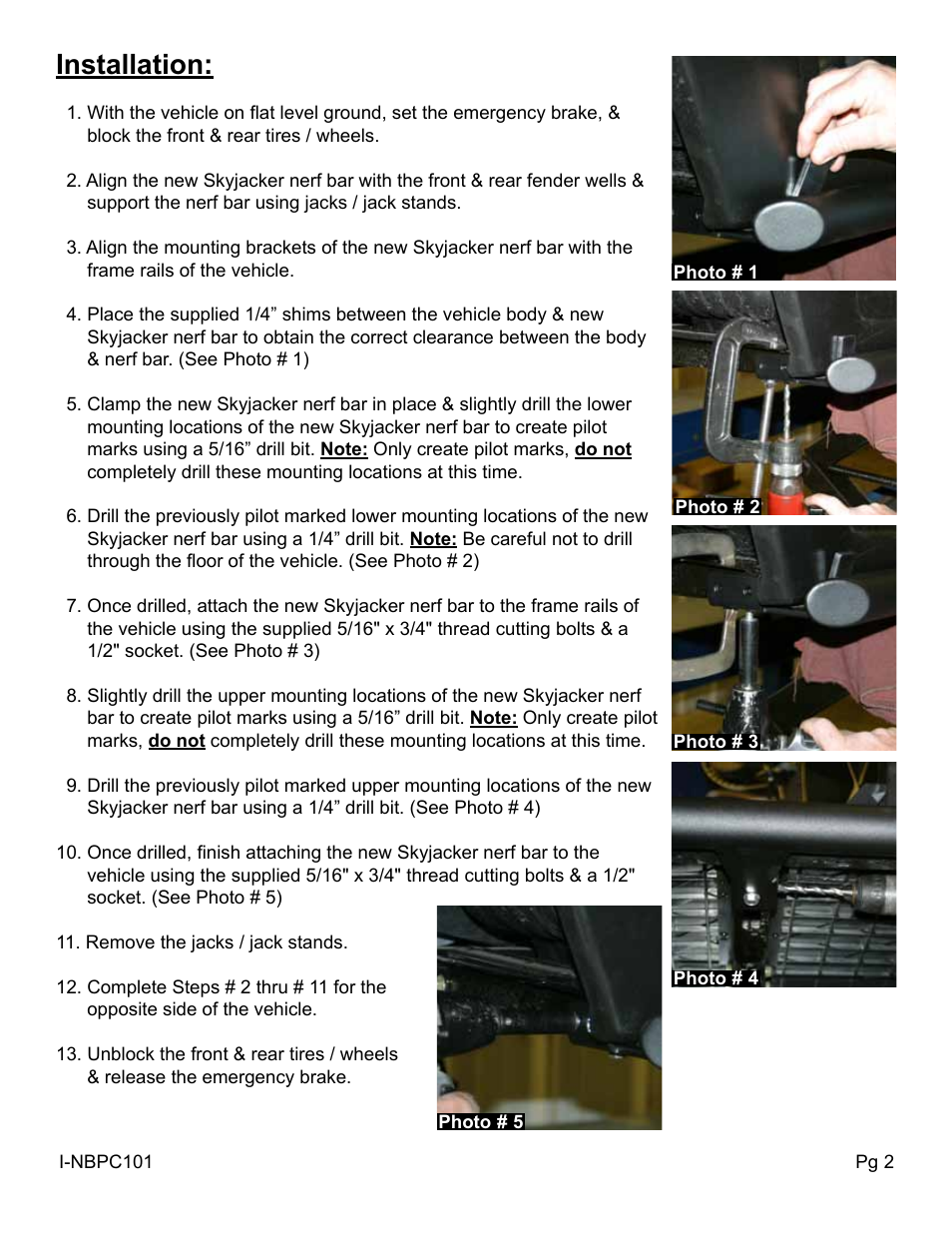 Installation | Skyjacker NBP100 User Manual | Page 2 / 4
