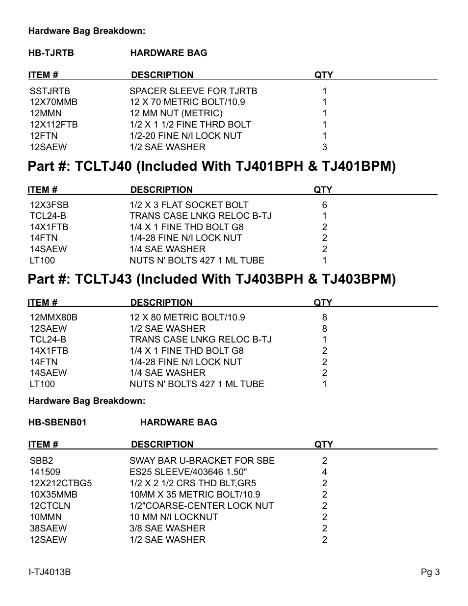 Skyjacker TJ403BPM User Manual | Page 3 / 10