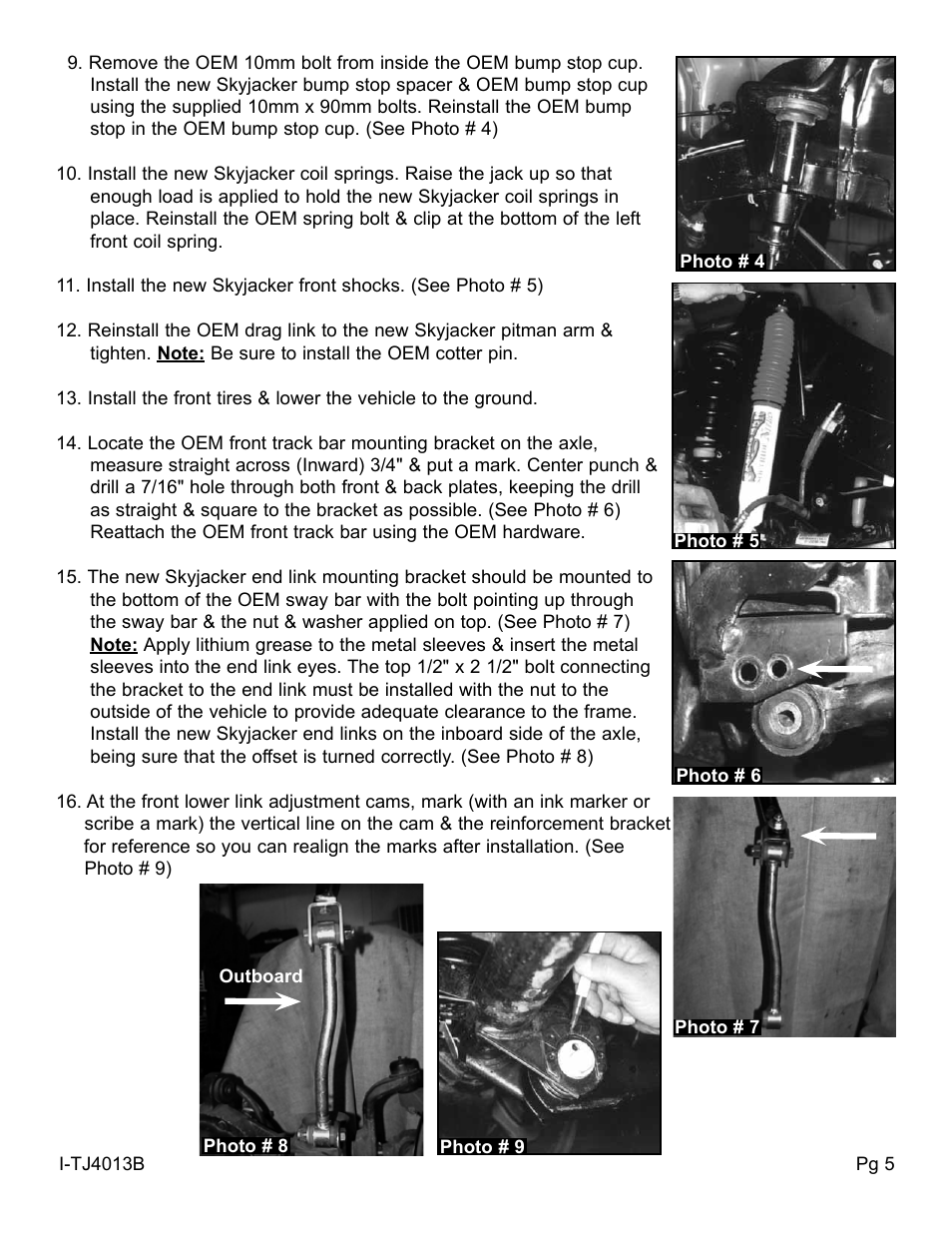 Skyjacker TJ403BPM User Manual | Page 5 / 10