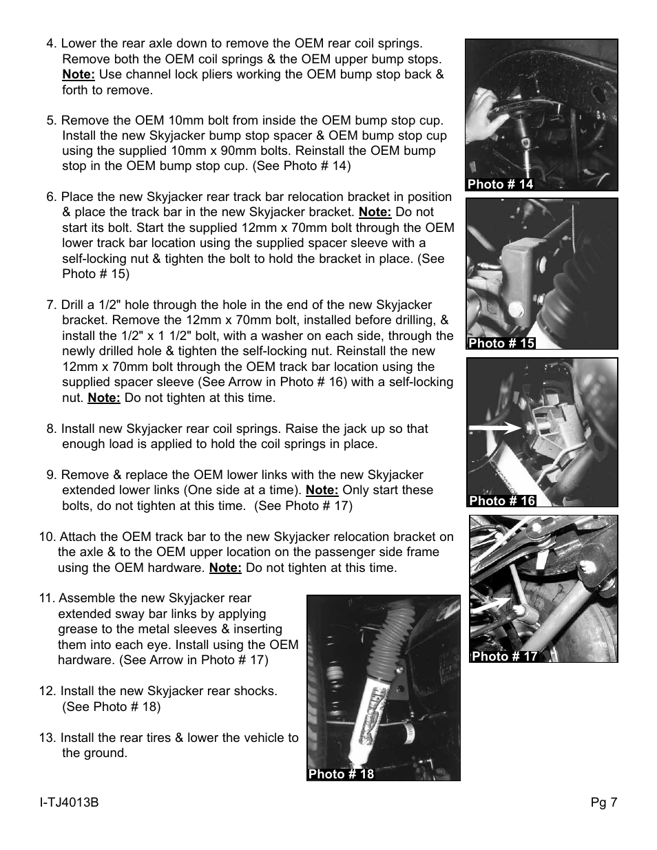 Skyjacker TJ403BPM User Manual | Page 7 / 10