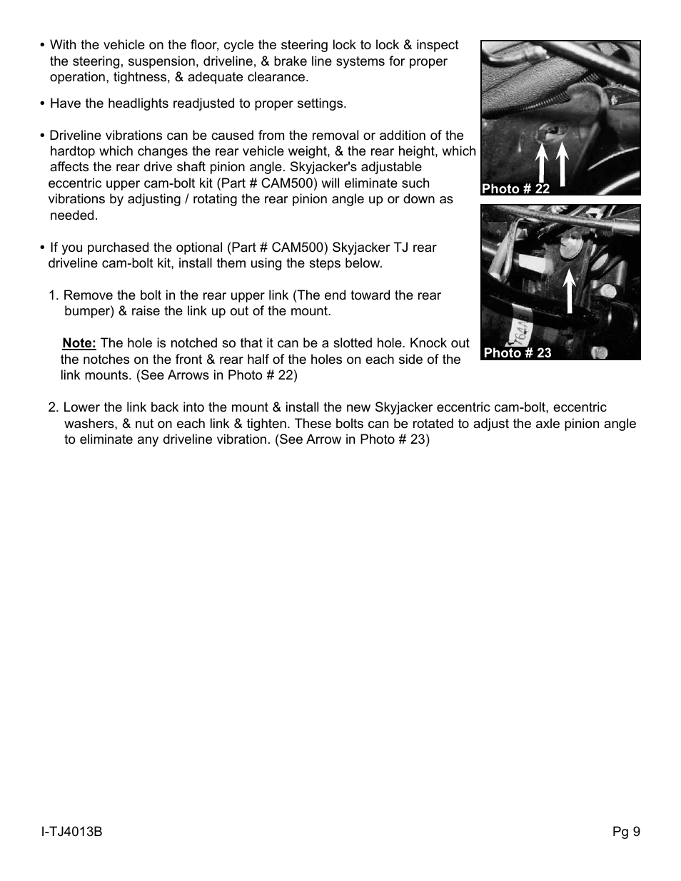 Skyjacker TJ403BPM User Manual | Page 9 / 10