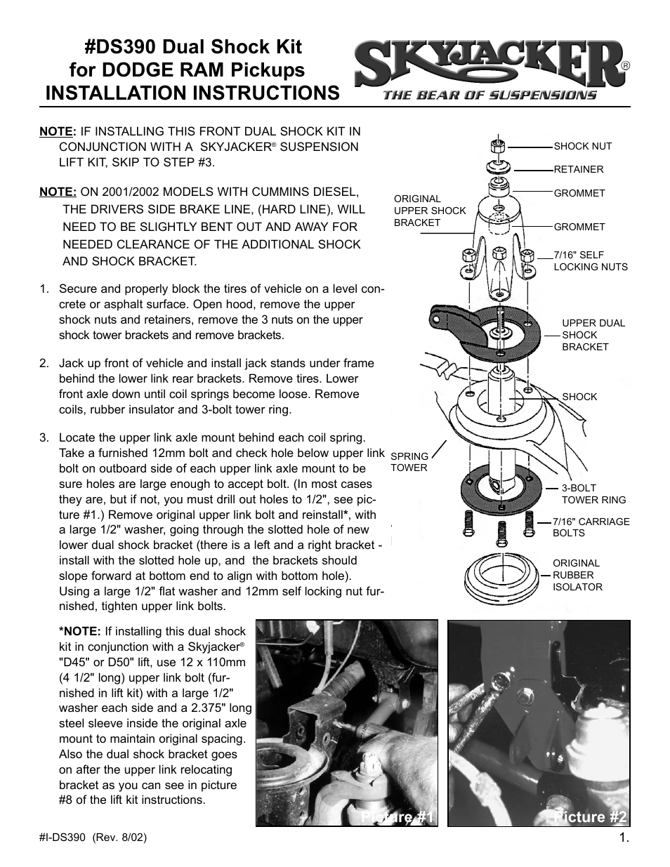 Skyjacker DS390 User Manual | 2 pages