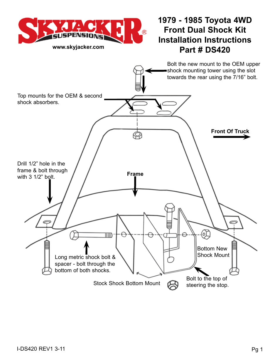 Skyjacker DS420 User Manual | 2 pages