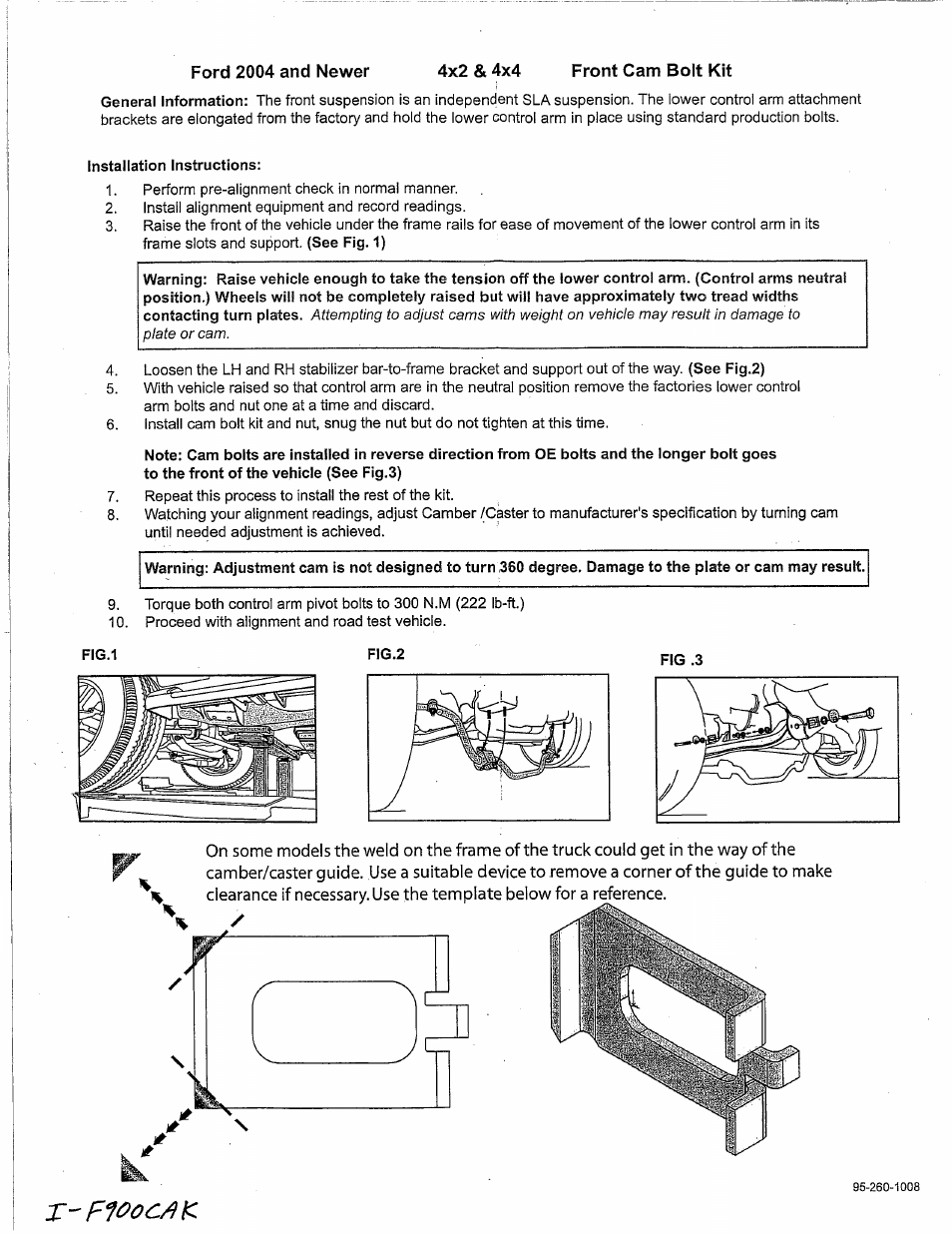 Skyjacker F900CAK User Manual | 2 pages