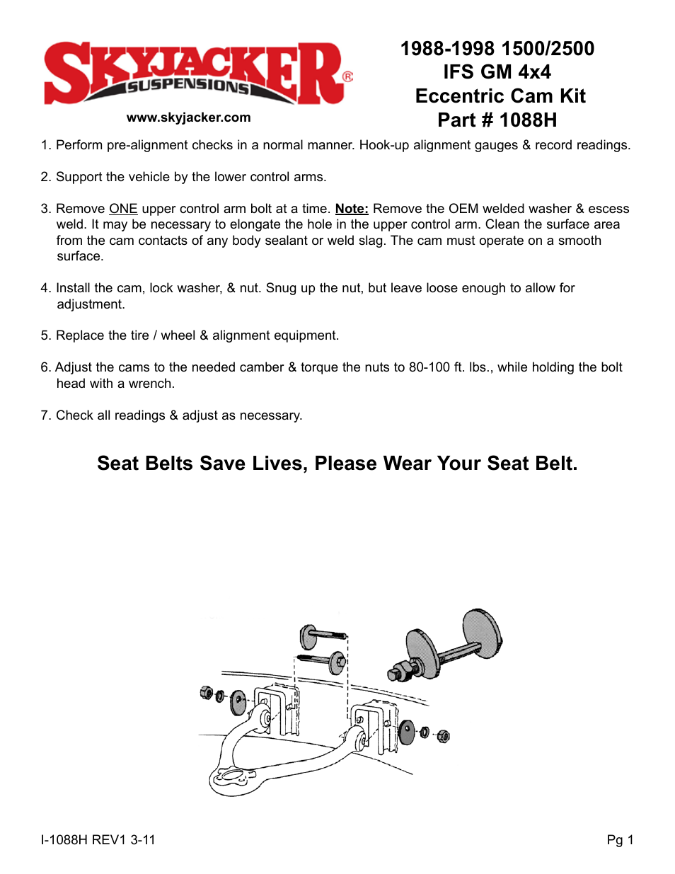 Skyjacker 1088H User Manual | 2 pages