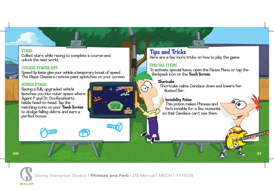 Tips and tricks | Disney Interactive Studios Disney Phineas and Ferb NTR-CFPE-USA User Manual | Page 11 / 13