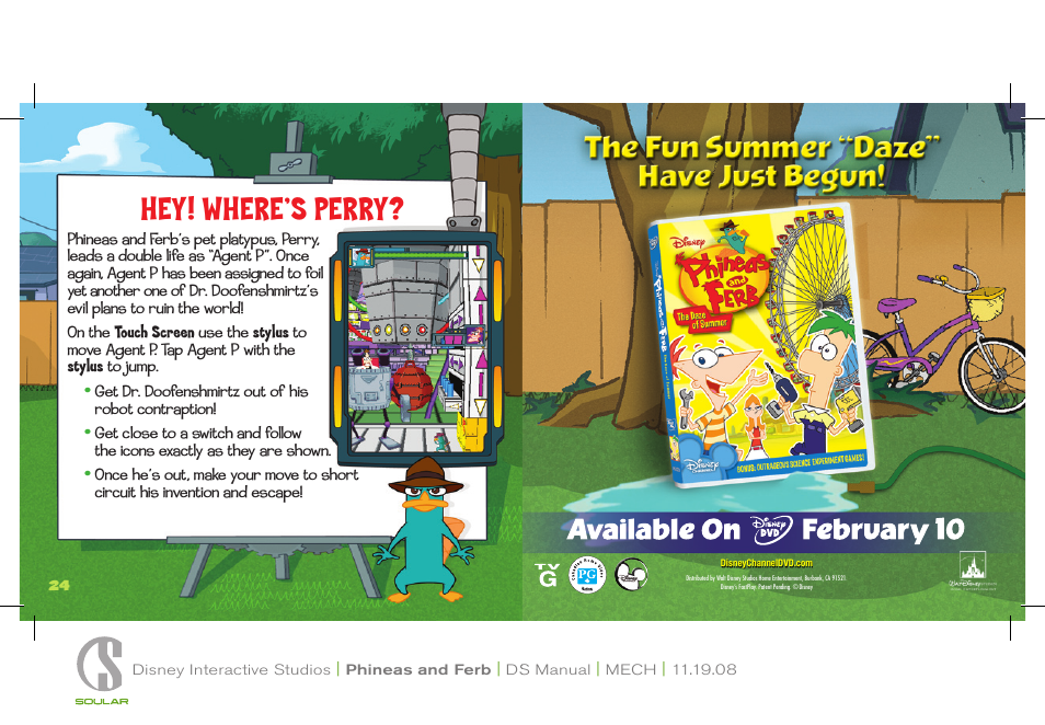 Hey! where’s perry | Disney Interactive Studios Disney Phineas and Ferb NTR-CFPE-USA User Manual | Page 13 / 13