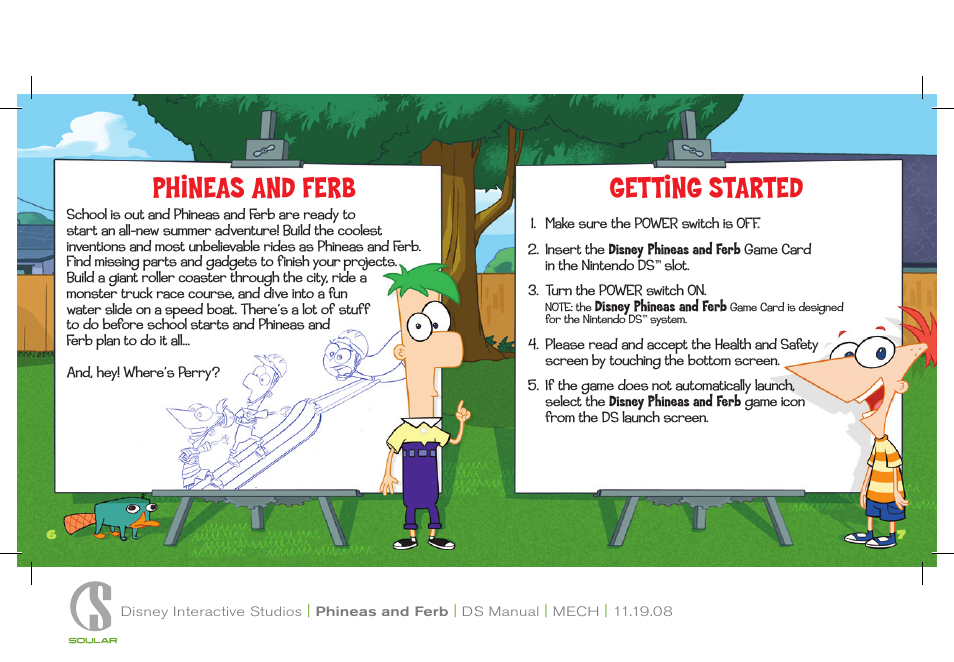 Getting started, Phineas and ferb | Disney Interactive Studios Disney Phineas and Ferb NTR-CFPE-USA User Manual | Page 4 / 13