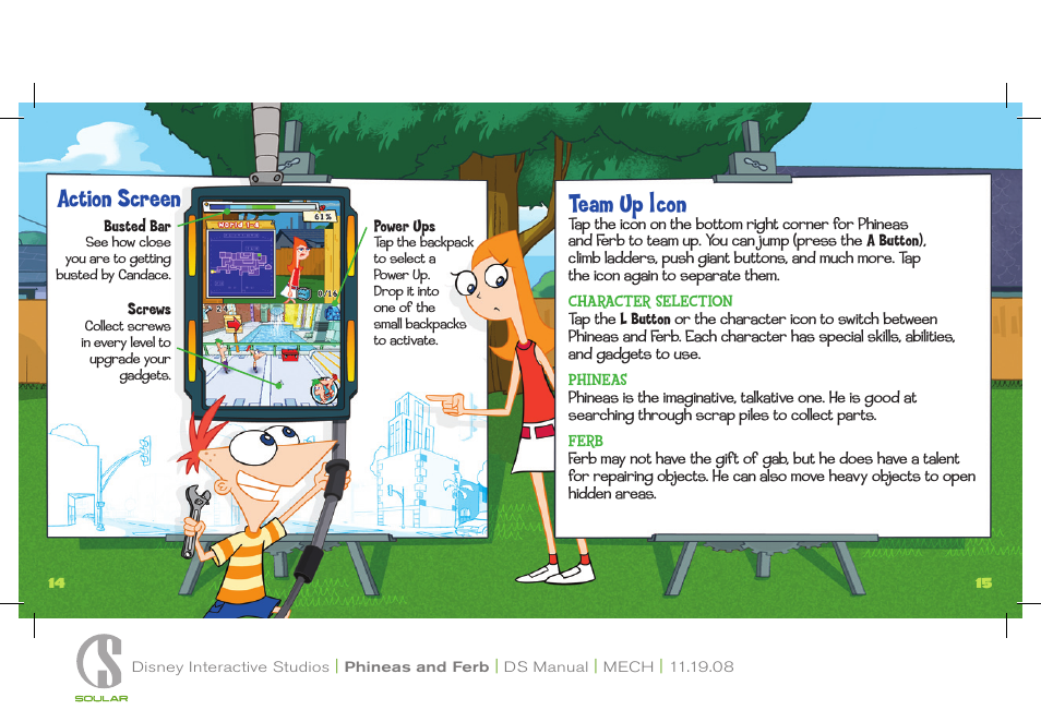 Action screen team up l con | Disney Interactive Studios Disney Phineas and Ferb NTR-CFPE-USA User Manual | Page 8 / 13