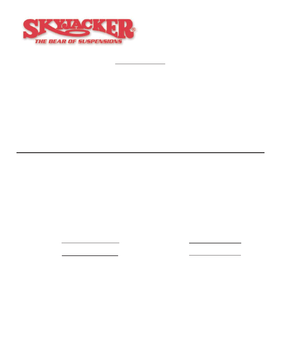 Skyjacker TU710R User Manual | 4 pages
