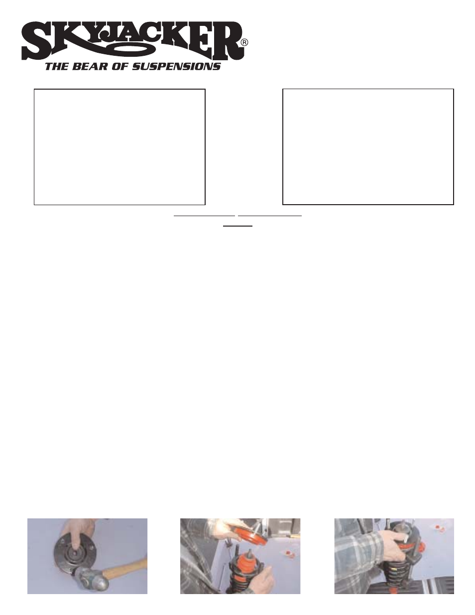 Skyjacker TRU25 User Manual | 2 pages