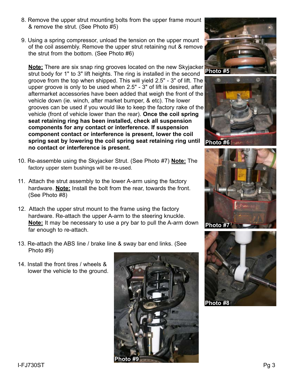 Skyjacker FJ730ST User Manual | Page 3 / 5